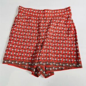 NWT Max Studio Shorts Coral Floral Print Elastic Waist Women’s M Retail $88